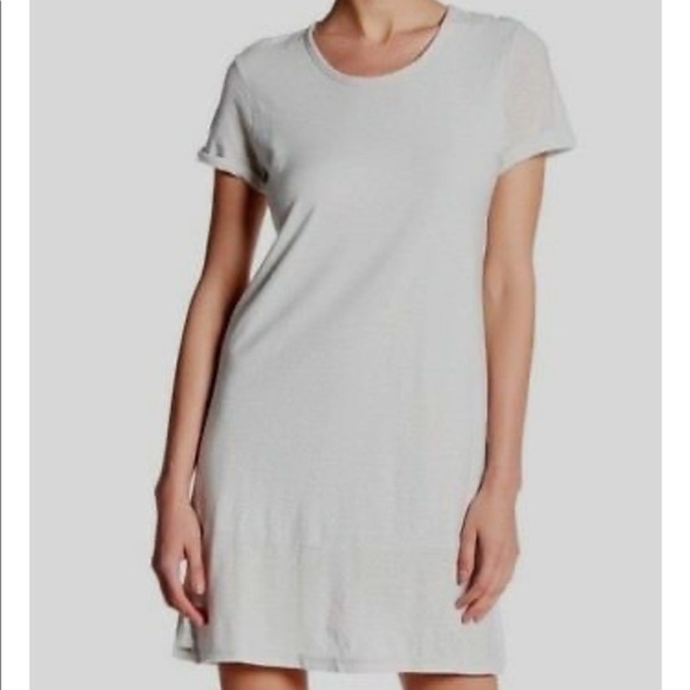 James Perse Light Gray Short Sleeve Mini Dress